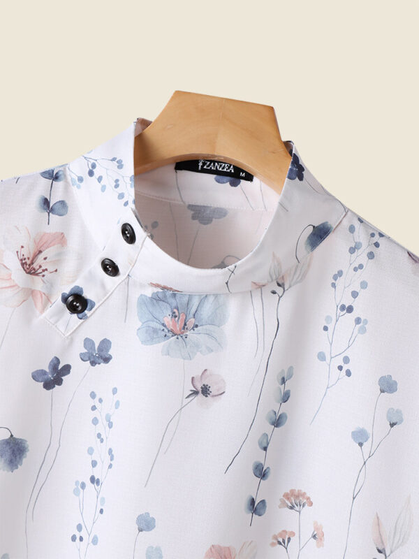 white floral blouse for women - summer fashion