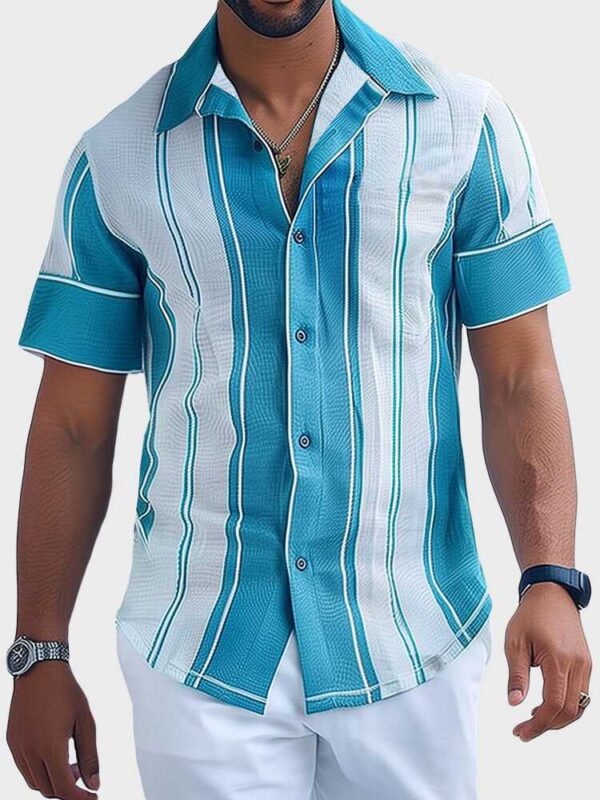 Blue & white striped shirt - Mens fashion