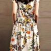 Flower print midi dress