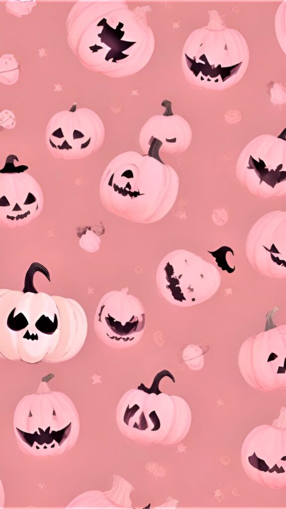 12. pink background halloween-iPhone wallpaper