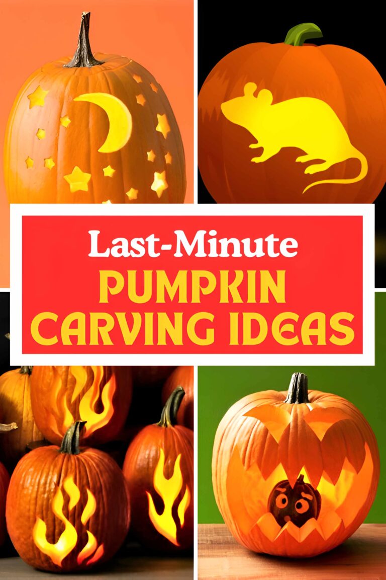 Picture showing 4 images of Last-minute easy pumpkin carving ideas