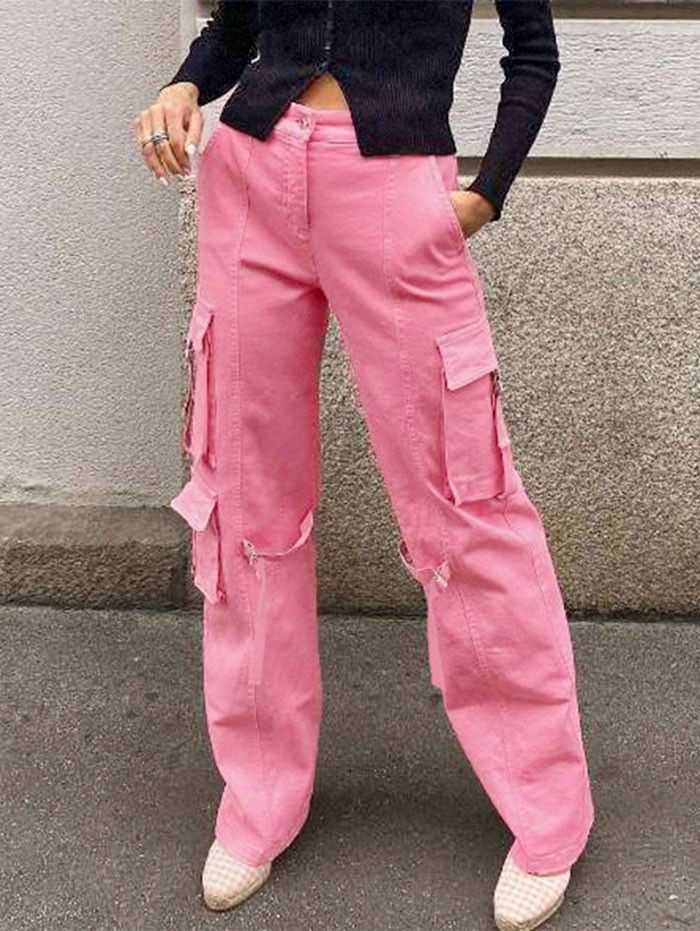 Pink Cargo Pants - Dark Pink Pants for Women