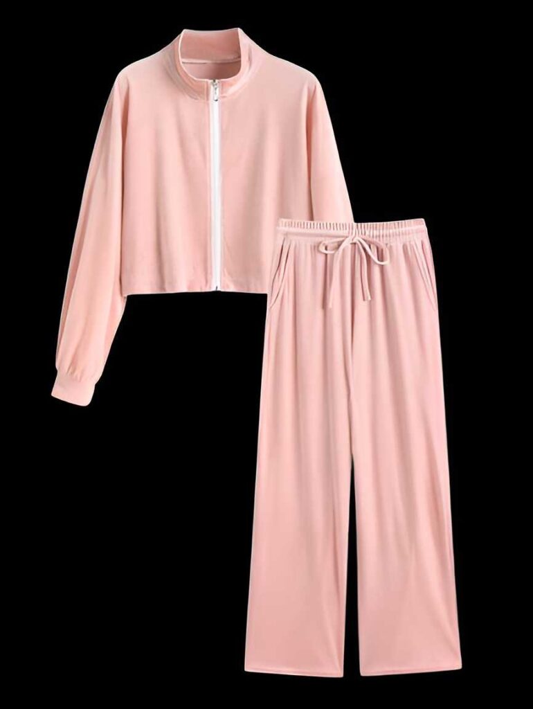 Pink coord set for women - winter coords for women