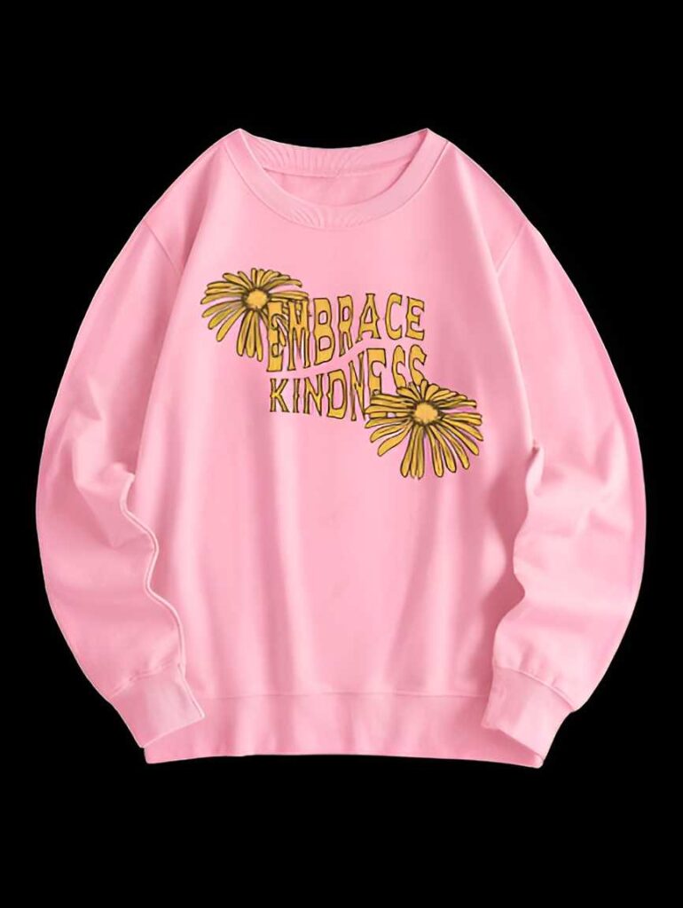 Pink crewneck for women - women crewneck winter