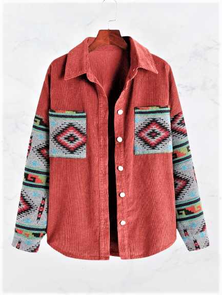 aztec print shacket - ethnic fashion christmas