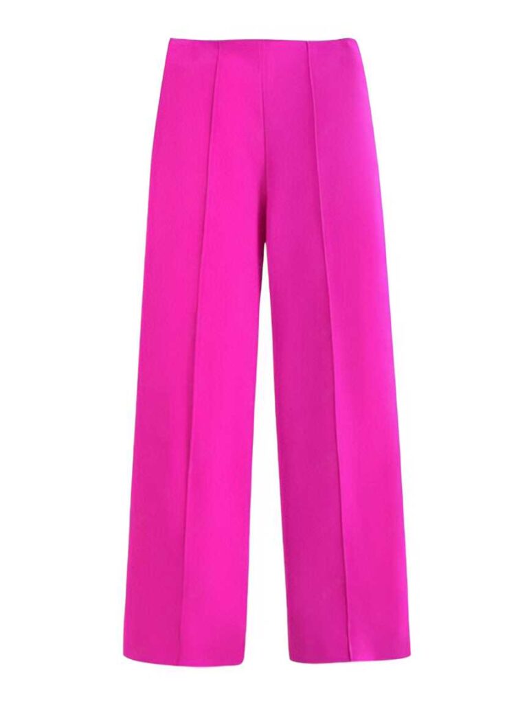 barbie pink pants for women - dark pink wide leg pants