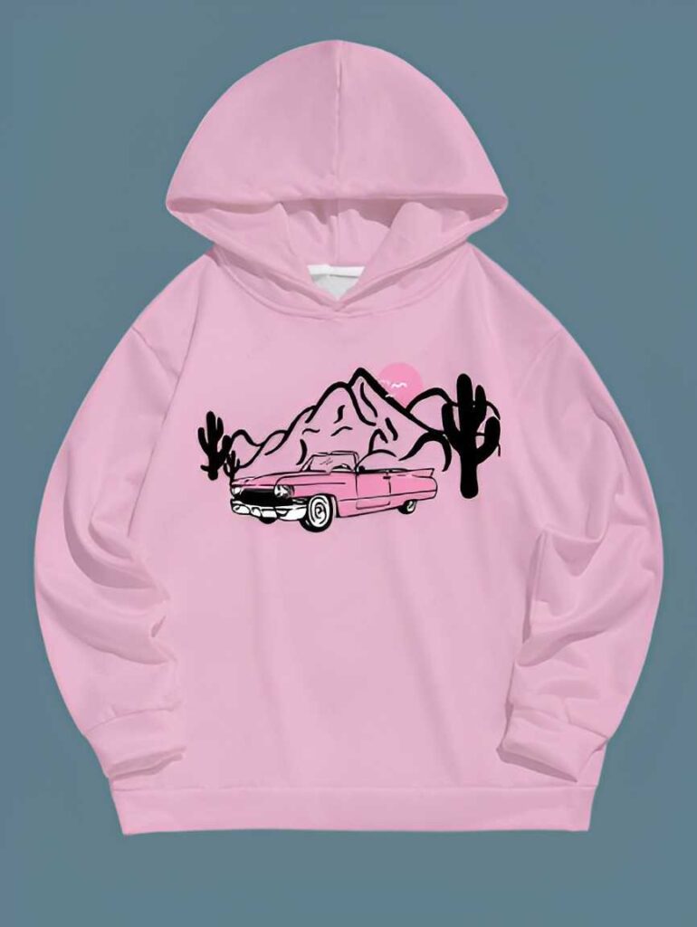 pink pullover for women - pink hoodie - winter fashion women