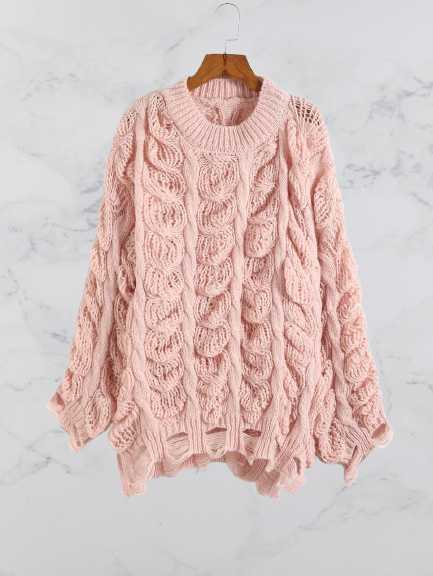 pink warm sweater for women - womens pink knit sweater