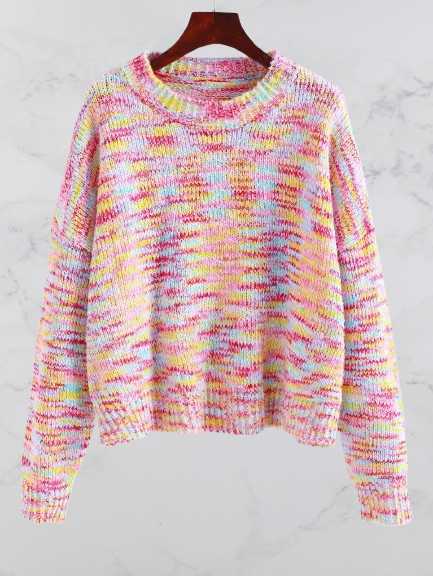 tie-dye crewneck women - rainbow sweater for women