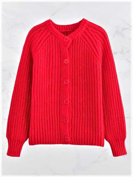 vintage sweater christmas - women vintage sweater handknit - red